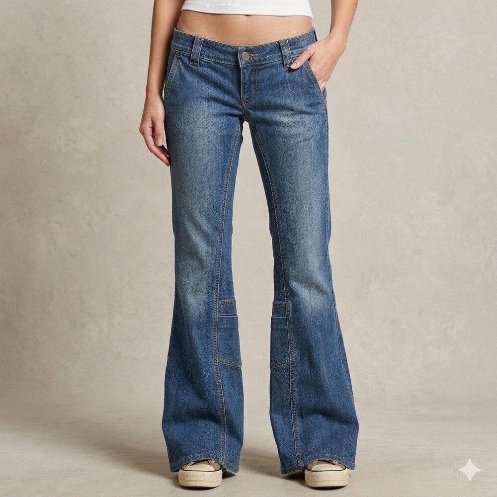 Juicy Couture Y2K Low Rise Flare Jeans 28 actual 30x33 Hippie Boho Festival USA